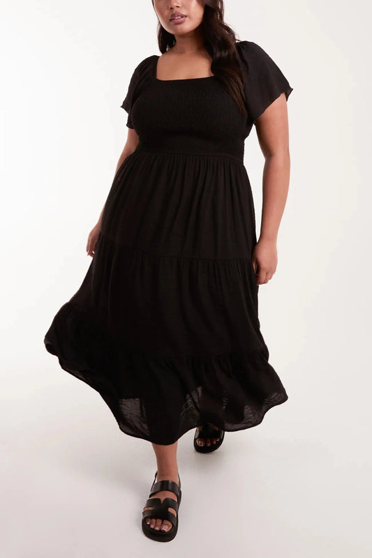 Robe Riley à col carré et manches flottantes - GRANDE TAILLE