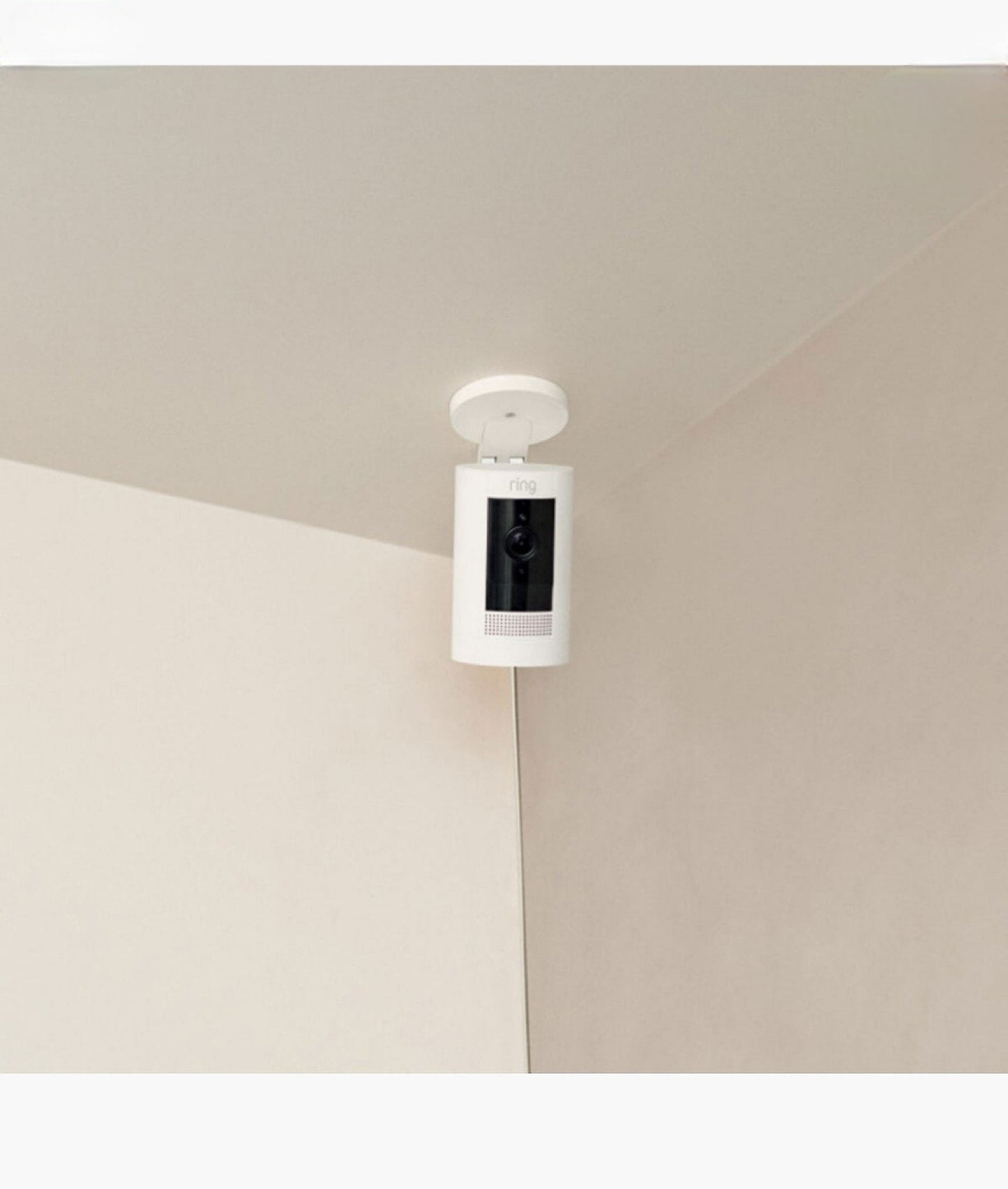 Caméra Ring Stick Up | Extérieur | Intérieur | Batterie | Sans fil | Branchement | Blanc | Noir