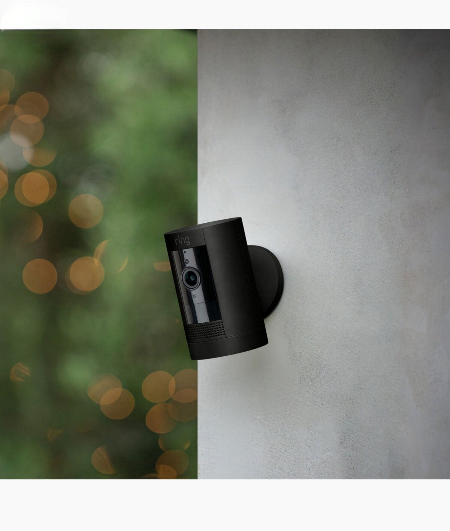 Caméra Ring Stick Up | Extérieur | Intérieur | Batterie | Sans fil | Branchement | Blanc | Noir
