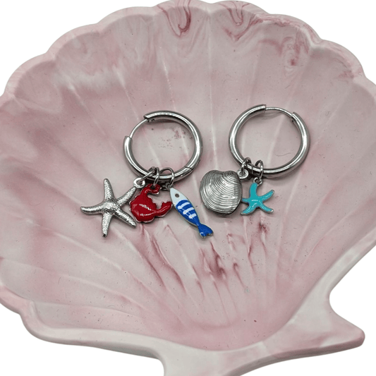 Sea charm silver earrings