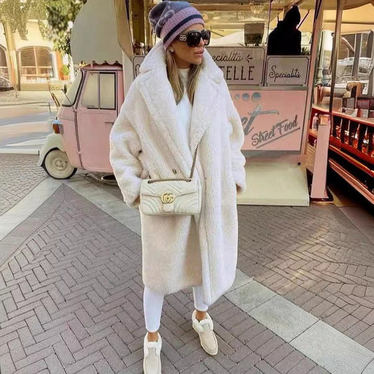Rochelle Fleece Faux Fur Coat With Pockets - www.Shopthatapp.com