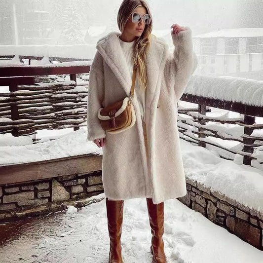 Rochelle Fleece Faux Fur Coat With Pockets - www.Shopthatapp.com