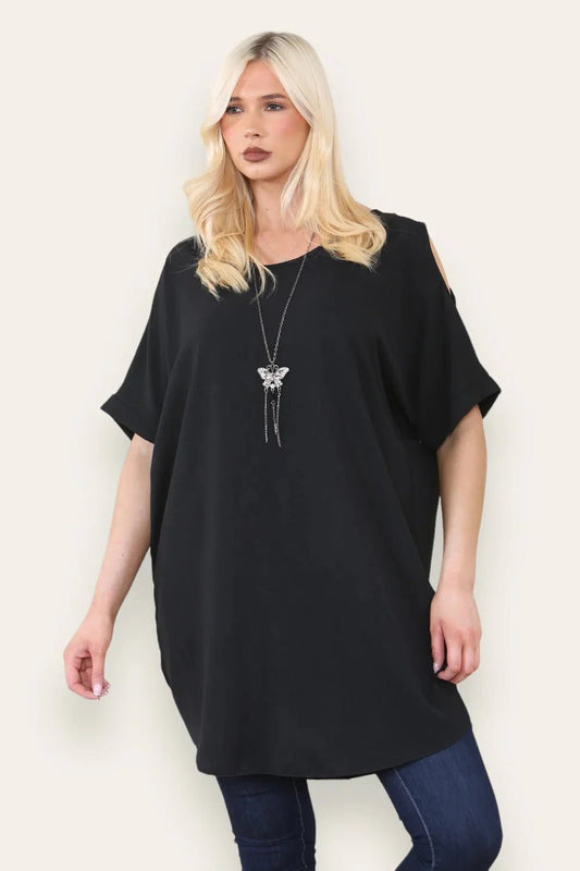 Rosie Cold Shoulder Necklace Top
