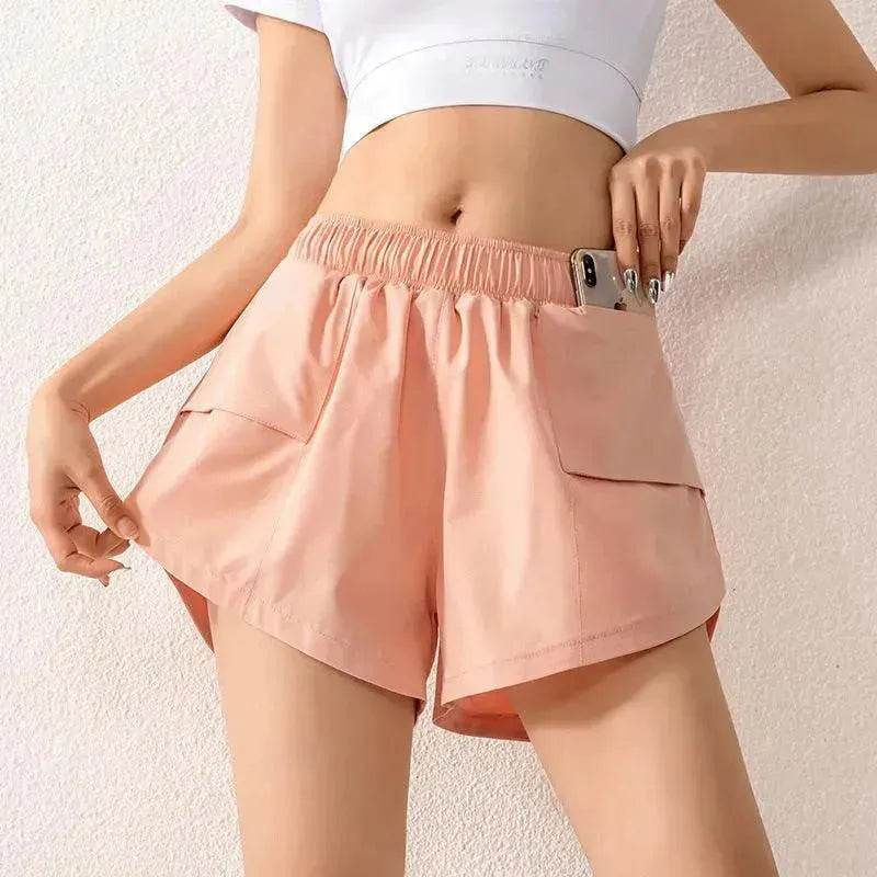 Running Quick-drying Gym Clothes Anti-failure Pocket Yoga Pants Outer Wear Training Sports Shorts Women Summer - www.Shopthatapp.com