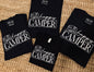 Collection of Happy Camper t-shirts in various sizes featuring stylish camper design