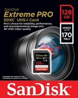 Carte SD SanDisk Extreme PRO SDXC UHS-I V30 4K Classe 10 64 Go 128 Go 256 Go