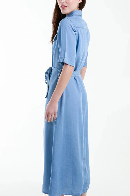 Robe chemise midi boutonnée sur le devant Sadie 