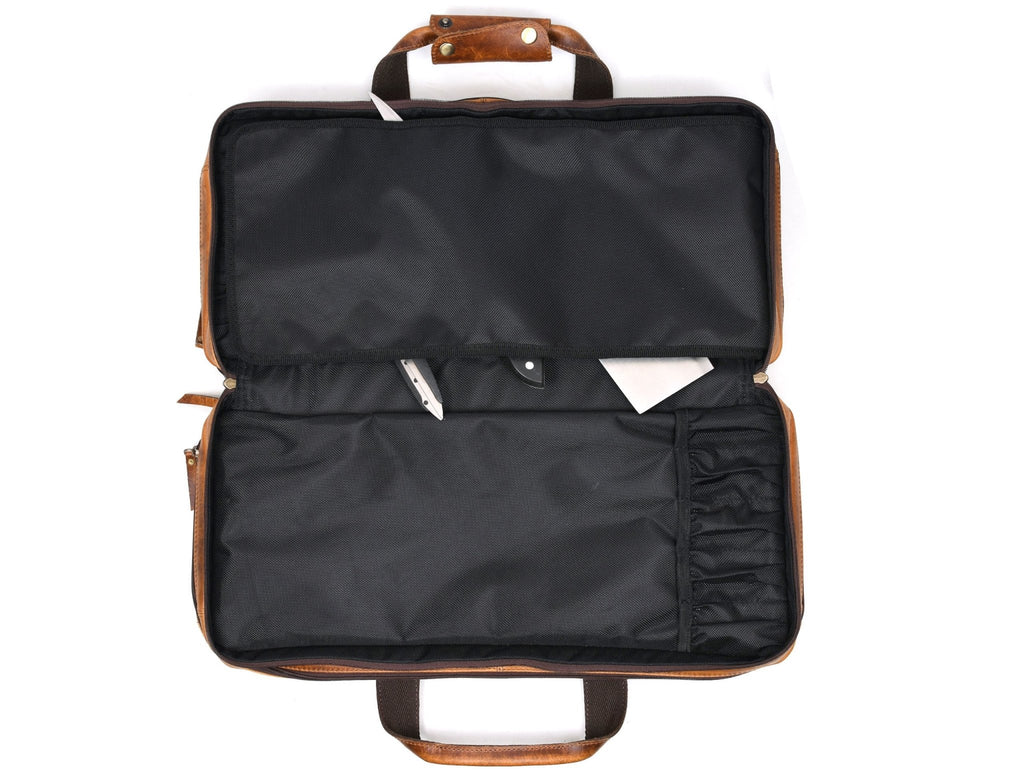 Salerno Leather Chef Knife Case Stress Brown (KR-61) - www.Shopthatapp.com