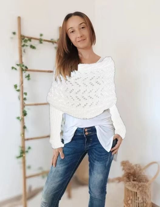 Sally knitted long sleeve shawl - www.Shopthatapp.com