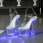 Wedge shoes Sandals Feminine Transparent Crystal Platform High Heels - www.Shopthatapp.com