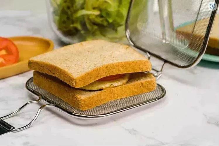 Sandwich BBQ Grill Sandwich Oven Food Bread Stainless Steel Barbecue Net BBQ Grill Breakfast Baking Tool - www.Shopthatapp.com