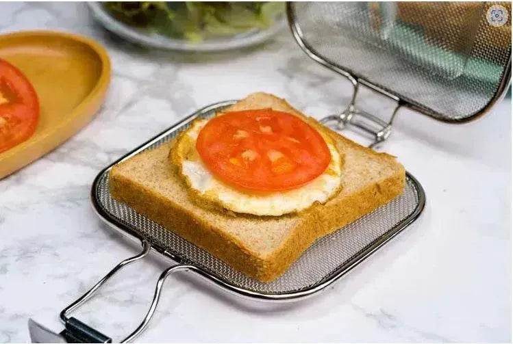 Sandwich BBQ Grill Sandwich Oven Food Bread Stainless Steel Barbecue Net BBQ Grill Breakfast Baking Tool - www.Shopthatapp.com