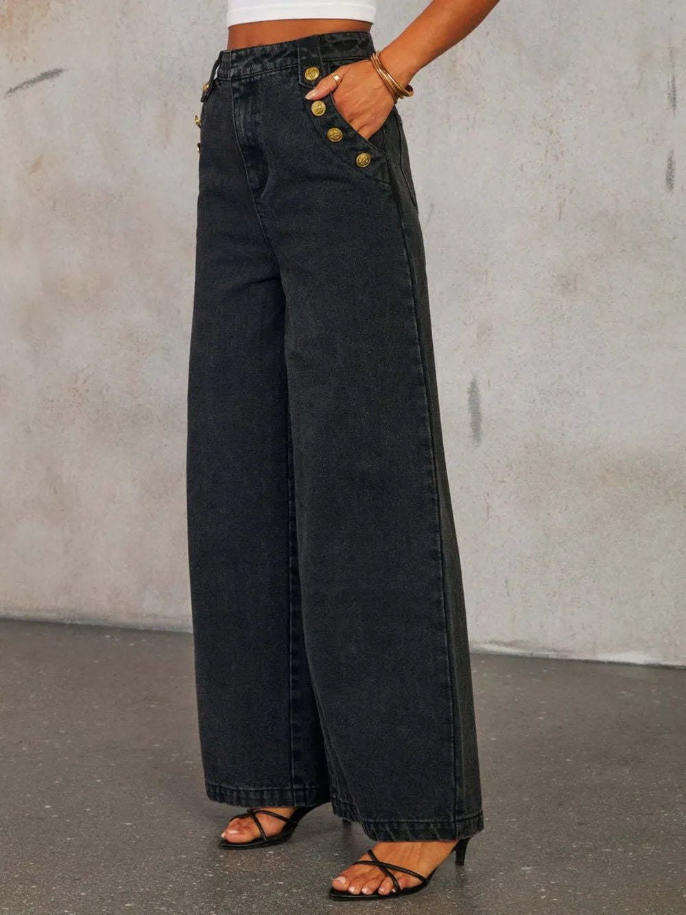 Santi High Rise Wide Leg Jeans - www.Shopthatapp.com