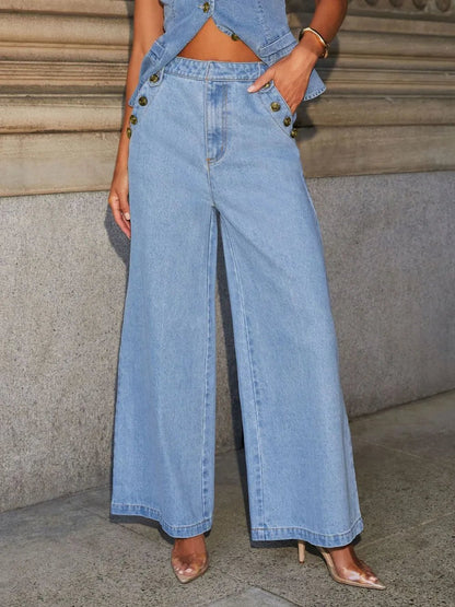 Santi High Rise Wide Leg Jeans - www.Shopthatapp.com