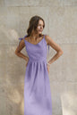 Santorini French Cotton And Linen Breathable Strap High Waist Dress - www.Shopthatapp.com