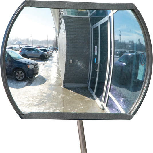 Miroir convexe rond et triangulaire avec bras télescopique