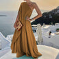 Robe ample à manches diagonales en dacron Selina