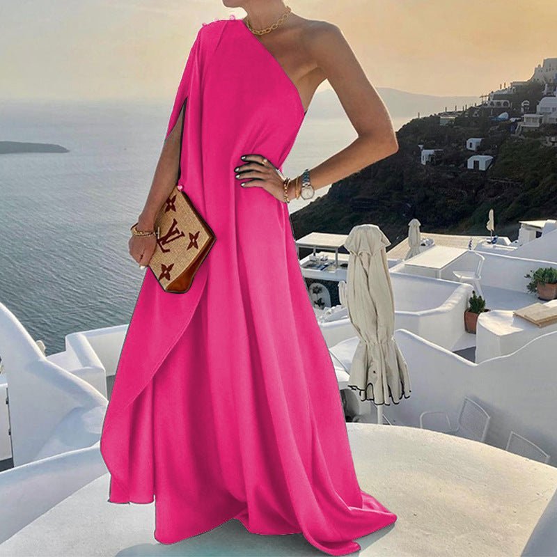 Robe ample à manches diagonales en dacron Selina