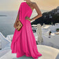 Robe ample à manches diagonales en dacron Selina