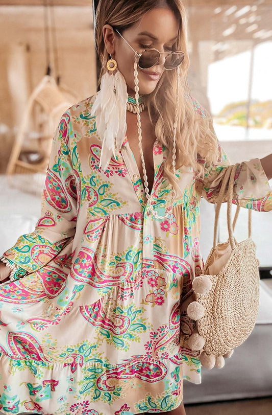 Robe tunique surdimensionnée abstraite Sena