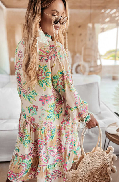Robe tunique surdimensionnée abstraite Sena