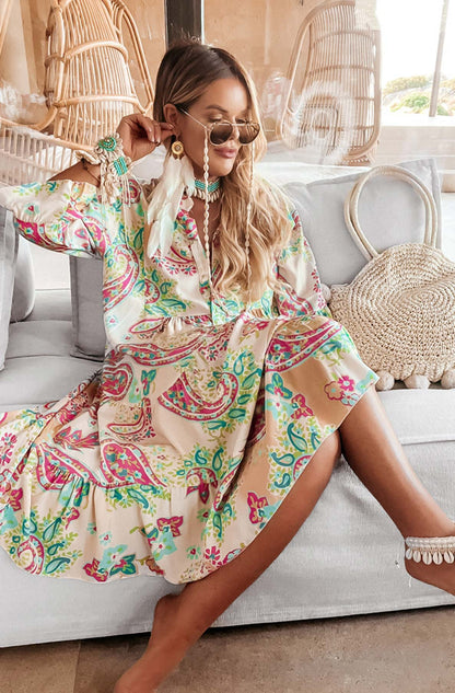 Robe tunique surdimensionnée abstraite Sena