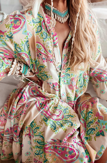 Robe tunique surdimensionnée abstraite Sena