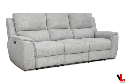 Sentinel 87.8" Power Reclining Sofa with Power Headrest in Tweed Ash Fabric - www.Shopthatapp.com