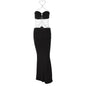 Charming Fashion Personality Halter Neck Wrap Chest Cutout Party Long Black  Dress for Women - www.Shopthatapp.com