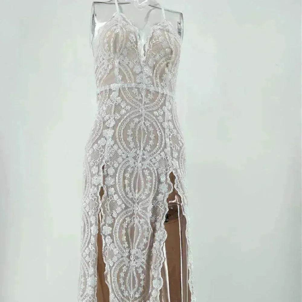 Charming Fashion Suspender Sleeveless Split Summer Women Dress - www.Shopthatapp.com