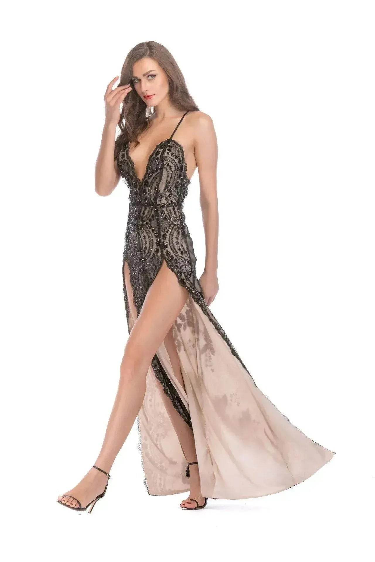 Charming Fashion Suspender Sleeveless Split Summer Women Dress - www.Shopthatapp.com