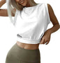Charming Navel-Exposed Sweatshirt Summer Loose Sleeveless Running Fitness Yoga Crop Tops Tank Tops For Women. - www.Shopthatapp.com