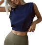 Charming Navel-Exposed Sweatshirt Summer Loose Sleeveless Running Fitness Yoga Crop Tops Tank Tops For Women. - www.Shopthatapp.com