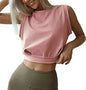 Charming Navel-Exposed Sweatshirt Summer Loose Sleeveless Running Fitness Yoga Crop Tops Tank Tops For Women. - www.Shopthatapp.com