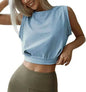 Charming Navel-Exposed Sweatshirt Summer Loose Sleeveless Running Fitness Yoga Crop Tops Tank Tops For Women. - www.Shopthatapp.com
