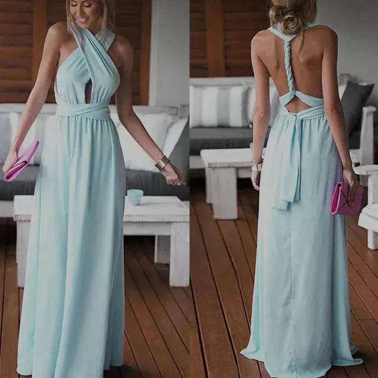 Charming Stunning Multi-rope Bandage 14 Color Dress Long Dress Gown - www.Shopthatapp.com