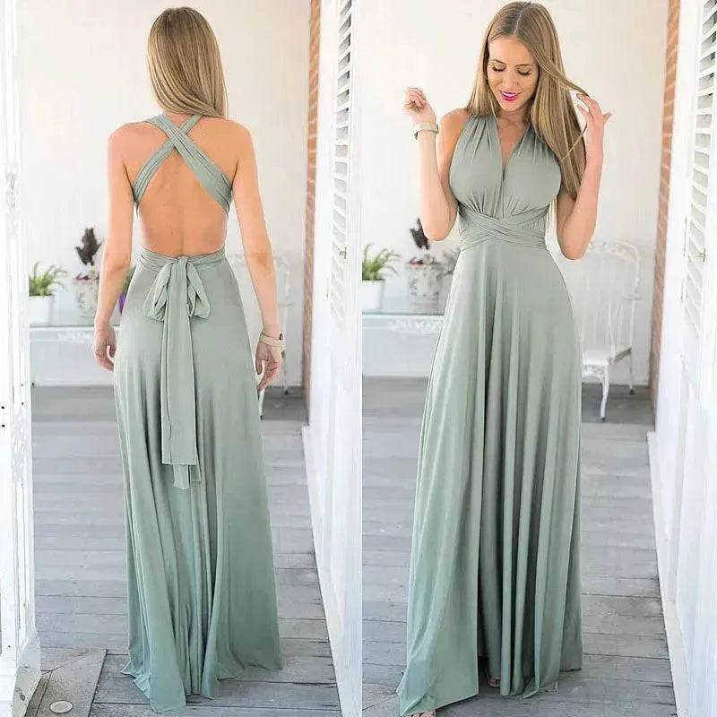 Charming Stunning Multi-rope Bandage 14 Color Dress Long Dress Gown - www.Shopthatapp.com