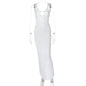 Charming V-neck Backless Slit Slim Fit Summer Dress - www.Shopthatapp.com