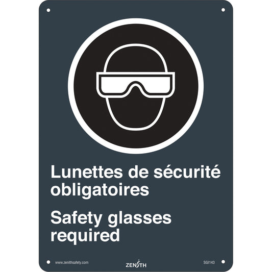 Lunettes de Sécurité / Safety Glasses CSA Standard Safety Sign, 14" x 10", Plastic, Bilingual with Pictogram - www.Shopthatapp.com