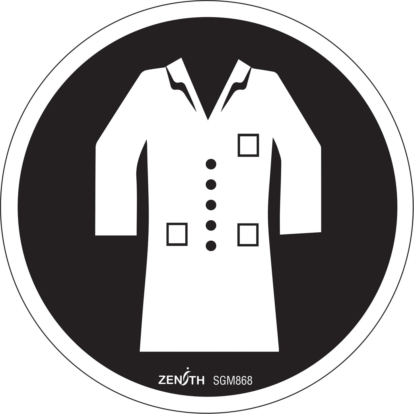 Lab Coat Required CSA Standard Safety Sign, 6" x 6", Vinyl, Pictogram - www.Shopthatapp.com