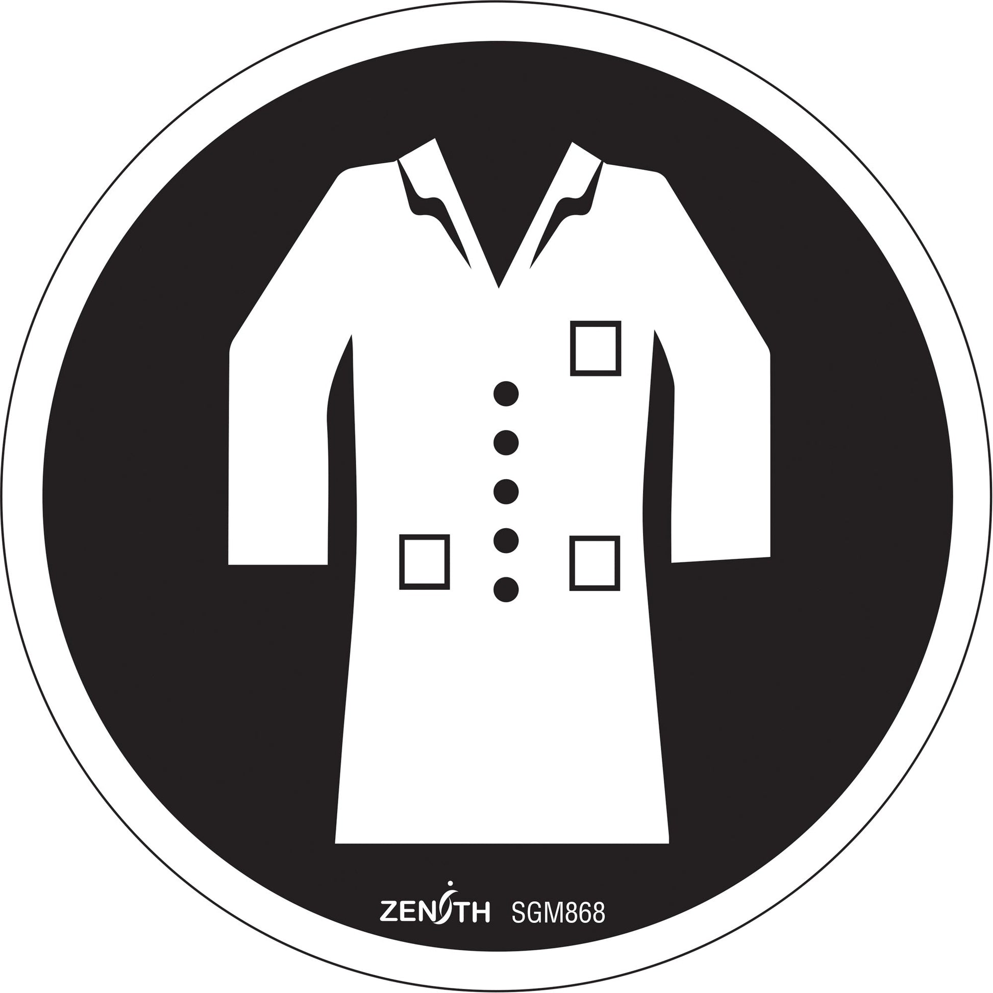 Lab Coat Required CSA Standard Safety Sign, 6" x 6", Vinyl, Pictogram - www.Shopthatapp.com