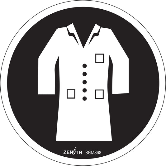 Lab Coat Required CSA Standard Safety Sign, 6" x 6", Vinyl, Pictogram - www.Shopthatapp.com