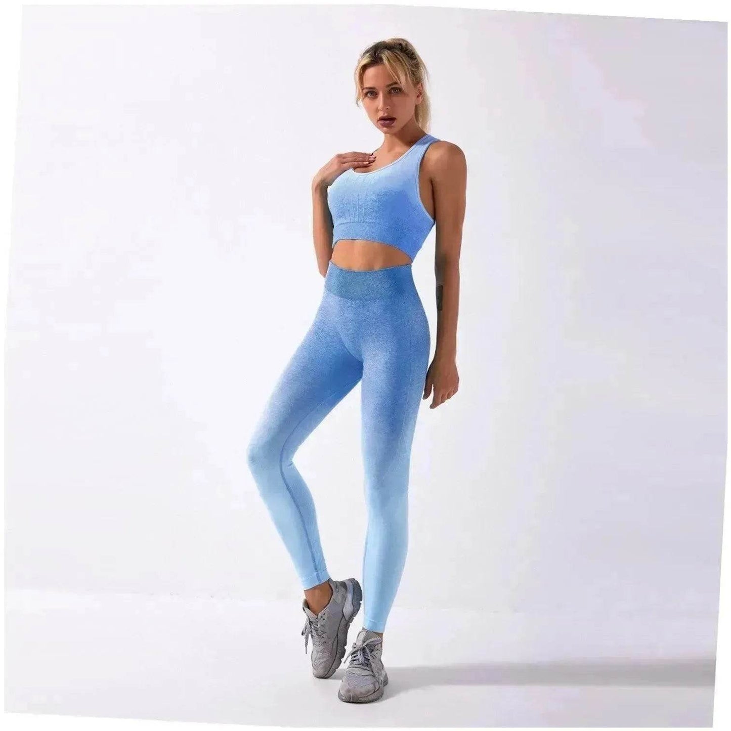 Shark knitting sports bra pants tie-dye Yoga Fitness Gym Exercise Wear - www.Shopthatapp.com