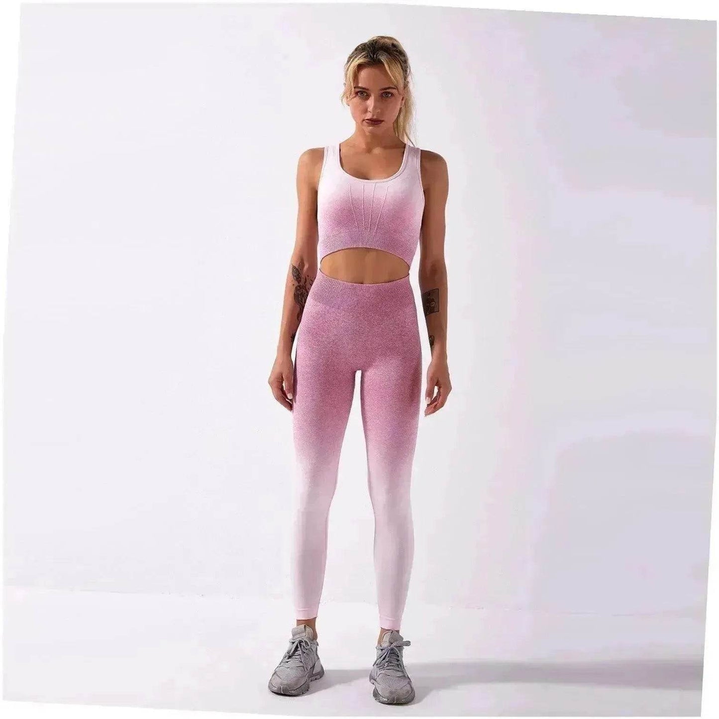 Shark knitting sports bra pants tie-dye Yoga Fitness Gym Exercise Wear - www.Shopthatapp.com