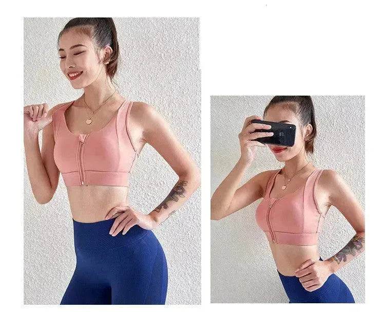 Shockproof Yoga Vest Type Exercise Workout Fitness Bra - www.Shopthatapp.com