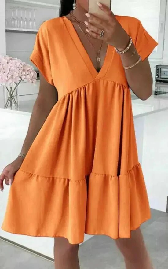 Shyla V-Neck Smock Dress - www.Shopthatapp.com