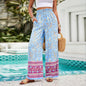 Silom Casual Cotton Printed Wide Leg Long Trousers - www.Shopthatapp.com