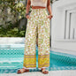 Silom Casual Cotton Printed Wide Leg Long Trousers - www.Shopthatapp.com