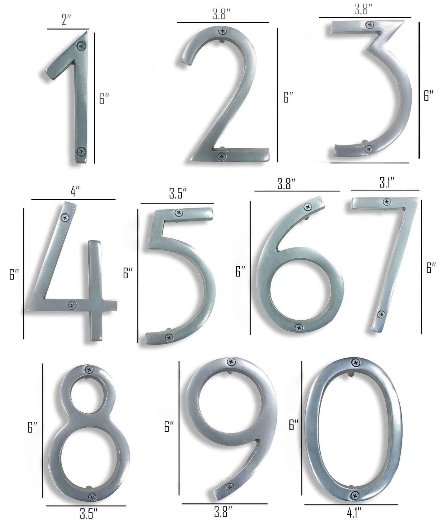 iDekor8 Silver House Number 3 in Modern Design for Stylish Home Address Display