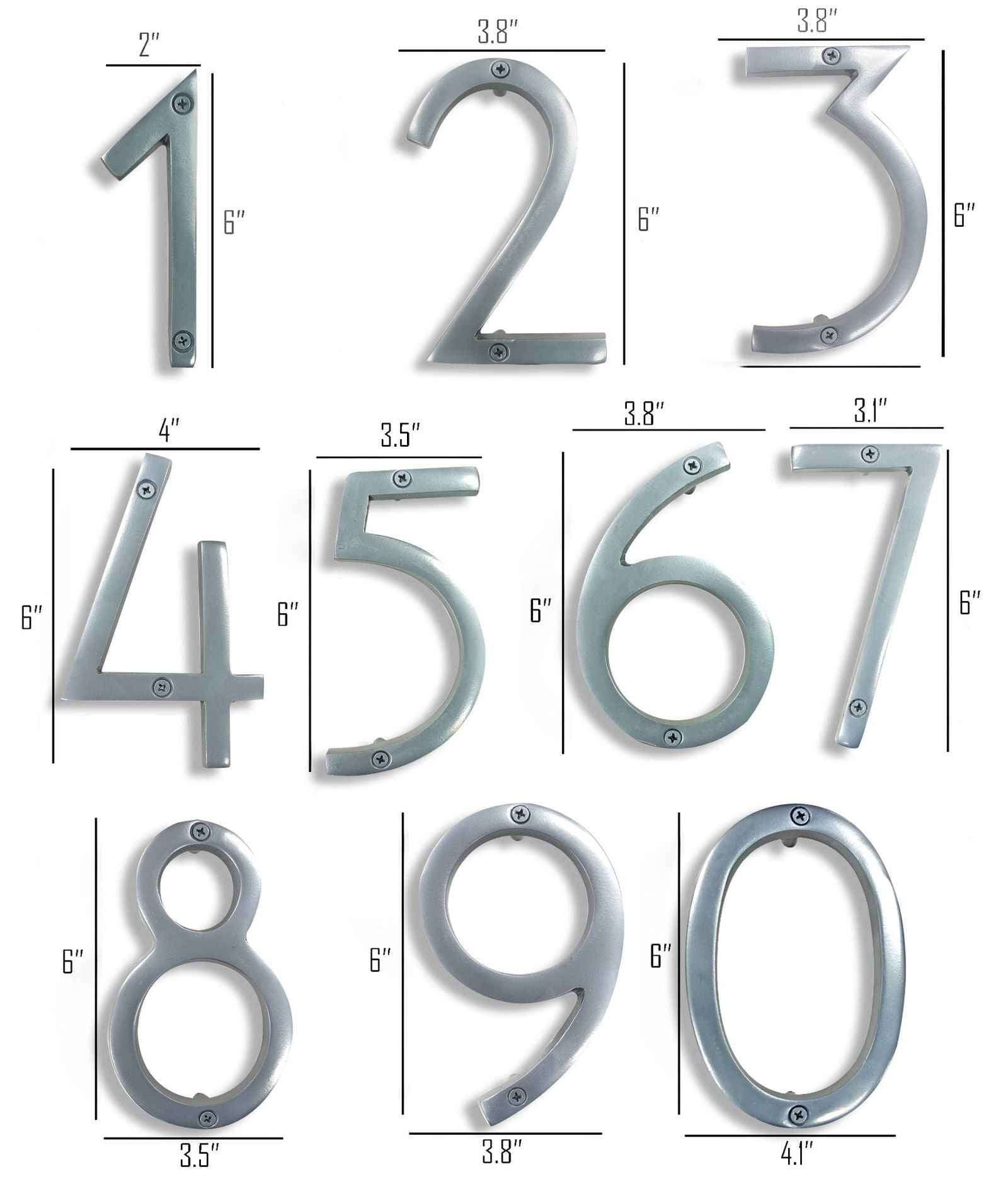 iDekor8 Silver House Number 3 in Modern Design for Stylish Home Address Display